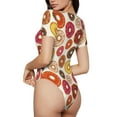 thumbnail image 3 of Uemuo Donut Pattern Women's One Piece Short Sleeve Swimsuit Rash Guard Surfing Modest Quick-drying Swimsuit Beach Essentials-X-Large, 3 of 6