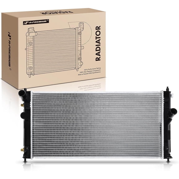 A-Premium Engine Coolant Radiator with Transmission Oil Cooler Compatible with Toyota Celica 2000 2001 2002 2003 2004 2005 L4 1.8L Automatic Trans. Replace# 1640022060, 1640022070