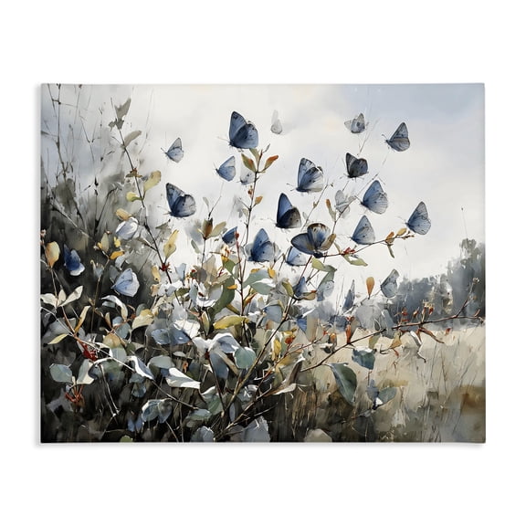 Stupell Industries Blue Butterflies Among Meadow Leaves Canvas Wall Art, design by Franklyn Gregory