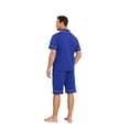 thumbnail image 5 of ANLIQI Men's 100% Cotton Pajamas Set Summer Short Set Button Down Sleepwear Soft Loungewear with Pockets (Cobalt Blue XL), 5 of 7