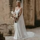 thumbnail image 5 of Vestido de novia SHANDUAO, estilo bohemio, tirantes finos, satén, sirena, 5 of 7
