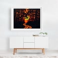 thumbnail image 2 of Emberglow Forest - Illustration Forest Sunset Silhouette Nature Scenic Woodland Mystical White Framed Wall Art Print 18 x 24 inches, 2 of 3