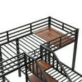 thumbnail image 5 of Euroco Metal Twin over Twin & Twin Bunk Bed, 3-in-1 Triple Bunk Bed with Shelves for Kids Teens, Black, 5 of 13