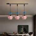 thumbnail image 5 of Kiven H-Type Track Lighting, 3-Light Modern Halo Track Pendant Light with Red Glass Globe, Track Light Pedant Adjustable Length for Bedroom Kitchen Island Home Shop, 5 of 7