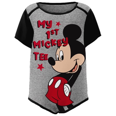 Disney My First Mickey Mouse Tee Infant Onesie, 12M-24M (Boy's)