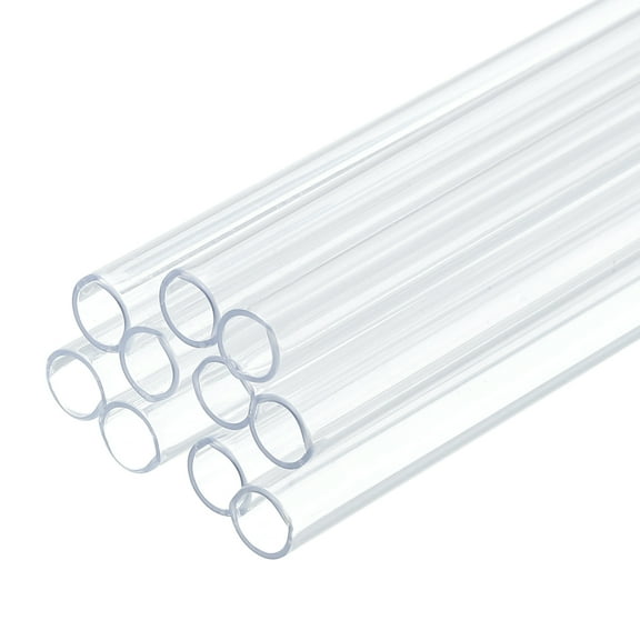 Uxcell 10 Pack Clear Plastic Rigid Tubing 4mm ID x 5mm OD, Round Polycarbonate Tubes for Aquarium Water Pipe