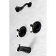 thumbnail image 3 of Kingston Brass KB660PL Vintage Double-Handle Pressure Balanced Tub and Shower Faucet, Matte Black, 3 of 7