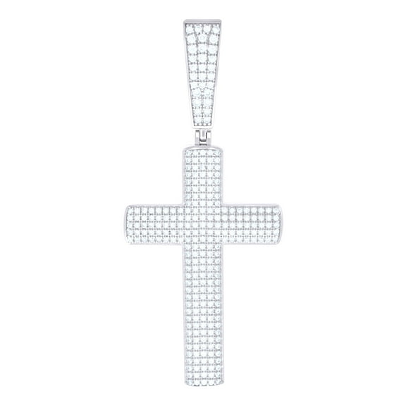 925 Sterling Silver Unisex Cz Cross Religious Charm Pendant Pendant Necklace for Men Women