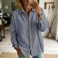 thumbnail image 5 of Edvintorg Womens Button Up Shirts Cotton Turndown Collar Long Sleeve Casual Loose Lightweight Top Plus Size Womens Fashion Gray M, 5 of 6