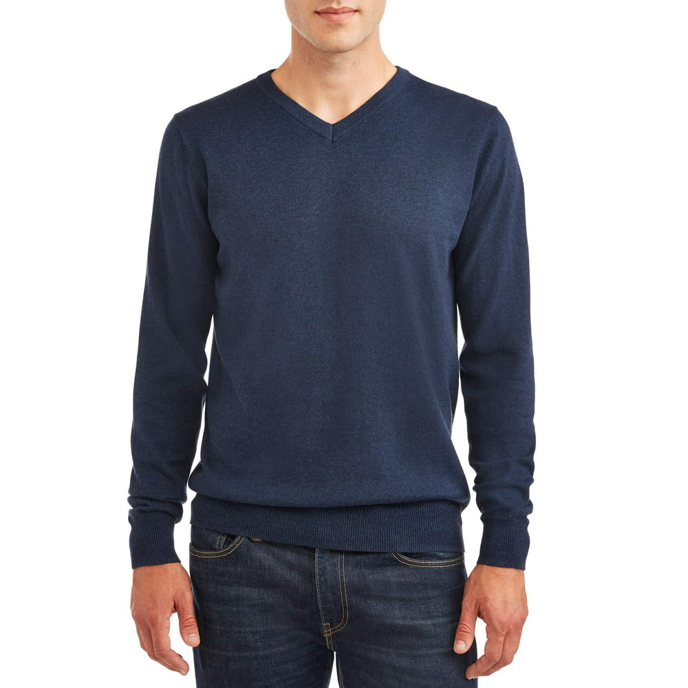 GEORGE - George Men's and Big Men's V-neck Cashmere Sweater, up to Size ...