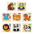 thumbnail image 1 of Rompecabezas De Animales De Dibujos Animados De Madera Para Niños, Juguetes De Educación Temprana Para Niños, Desarrollo De Coordinación Mano-Ojo seitruly FN007803-01, 1 of 6