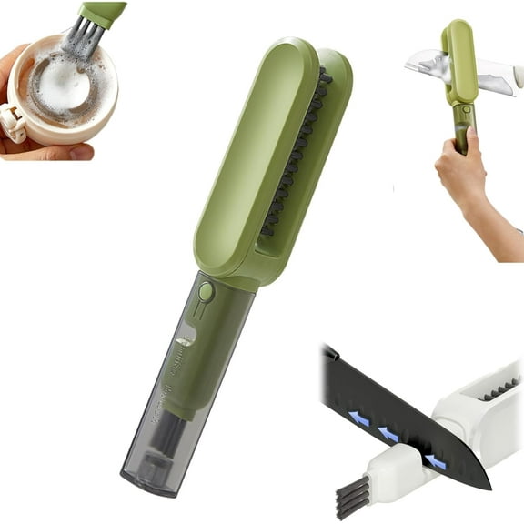 2025 New 3-in-1 Knife Cleaner, Multi-Functional Kitchen Cutlery Brush, Crevice Brush, Knife Brush with Knife Sharpener for Kitchen Knives, Forks, Dish, Cutlery Cleaning