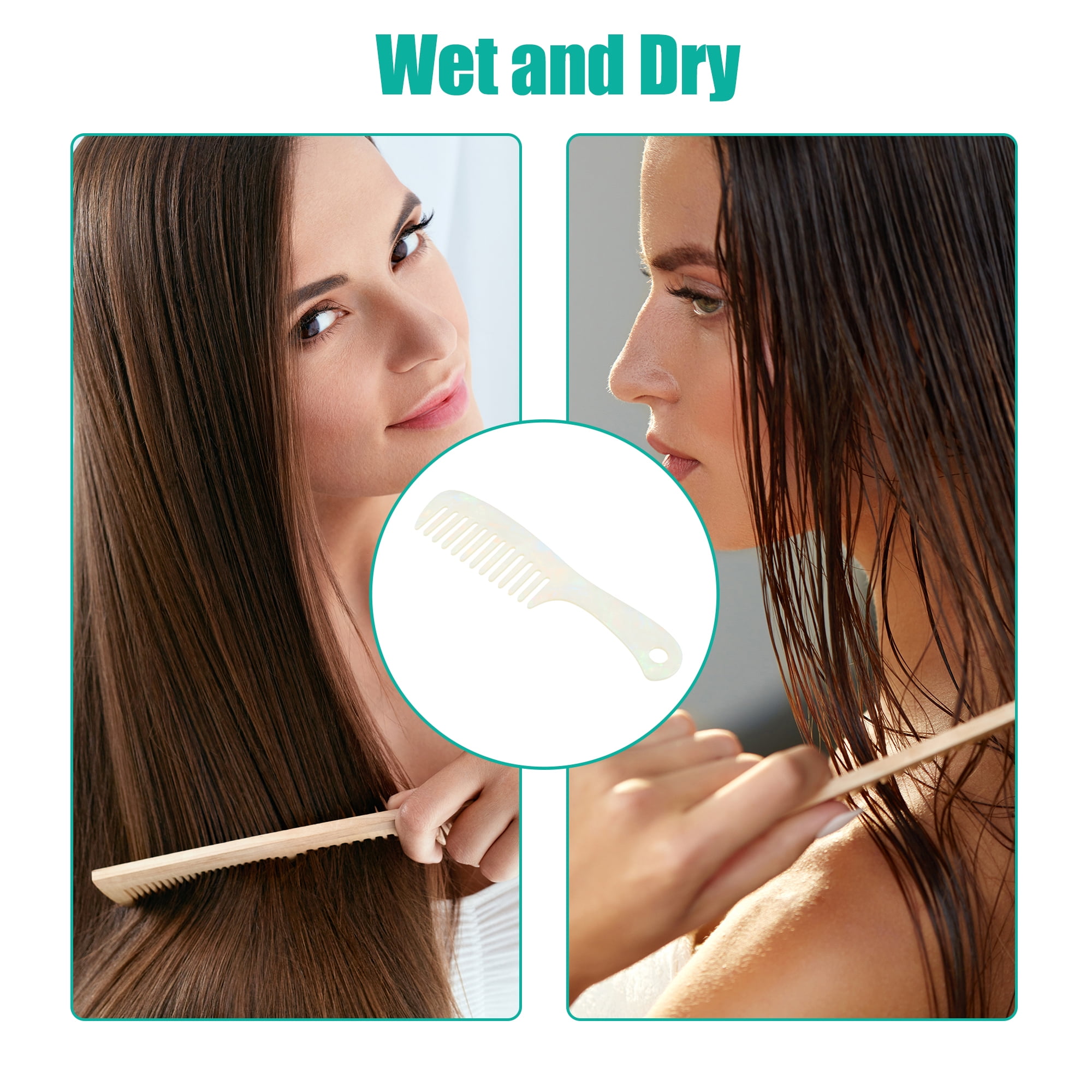 Unique Bargains 1 Pc Hair Comb Wide Tooth Hair Supplies for Wet and Dry Multicolor