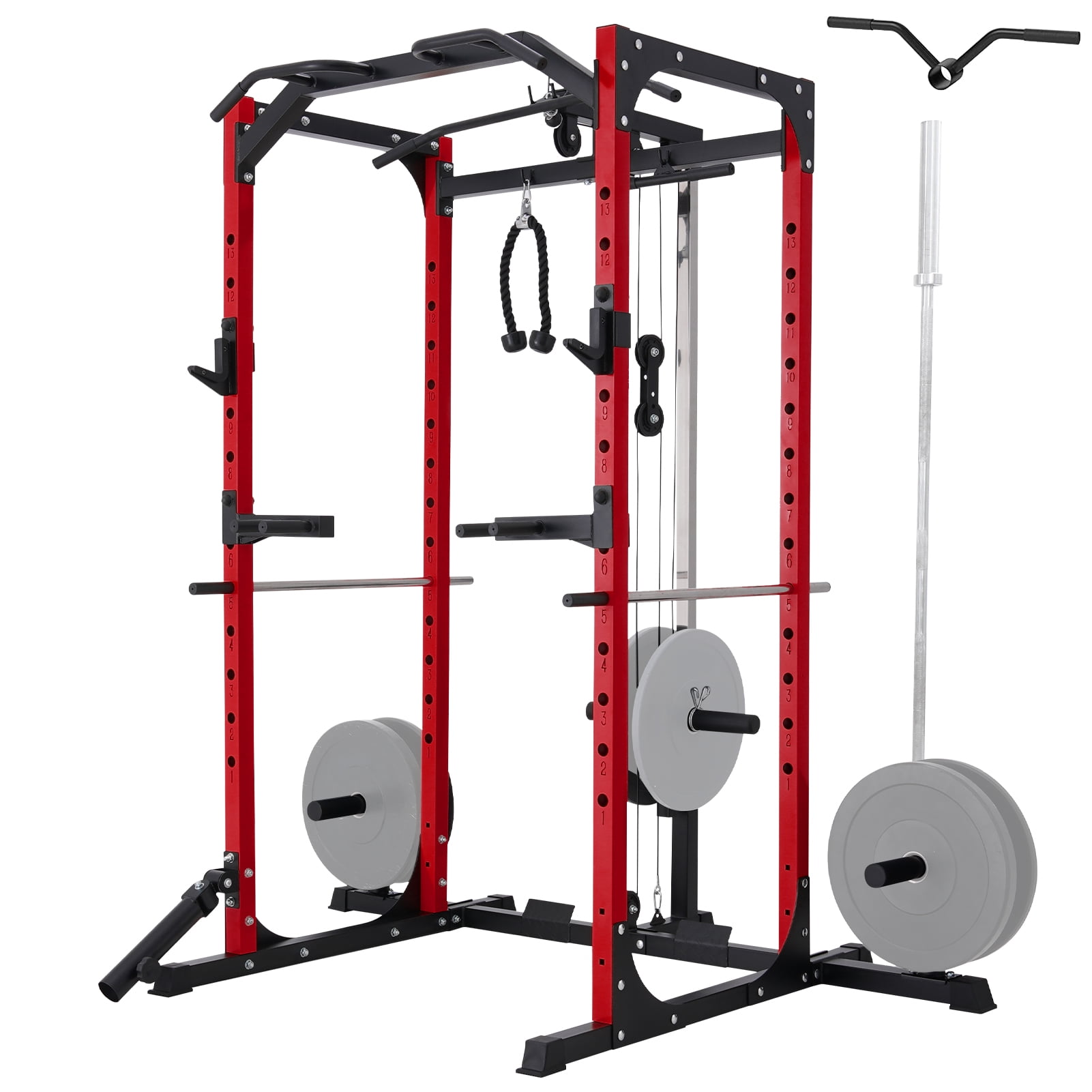 MJDB Power Cage with LAT Pulldown System,1200LBS Weight Capacity Power