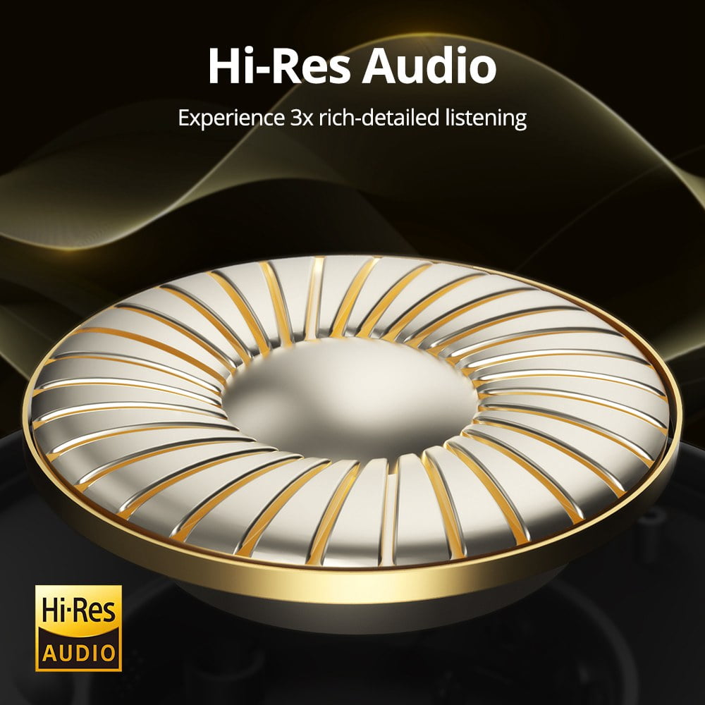 Hybrid ANC Headphones SOUNFII Q20S , Bluetooth 5.3, Hybrid Active Noise Cancellation, 60 Hours Playtime, Hi-Res Audio, 90° Swiveling Earpads, Pair with 2 Devices, App Control - White Tronsmart