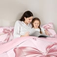 thumbnail image 6 of Feelyou Pink Princess Bowknot Bedding Comforter Set, Bohemian Damask Flower Twin Comforter Sets, Western Fashion Bow Reversible Bedding Set, Super Cozy Room Decor, 2-Piece, 6 of 9