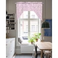 thumbnail image 4 of Pink Branches Swag Valances for Windows, Small Curtains Drapes, Vintage Art Farmhouse Kitchen Window Curtains Over Sink Rod Pocket Window Treatment Valance for Bedroom/Bathroom 56"x36", 4 of 5
