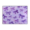 thumbnail image 2 of Area Rug Indoor 63"x48"in Non-Slip Wear Resistant Floor Mats Soft Large Carpets for Living Room Bedroom Home Decor Vibrant Purple Bows Pattern, 2 of 7