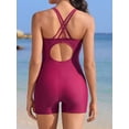thumbnail image 5 of Asoul Athletic Boyleg Swimsuits for Womens Crisscross One Piece Bathing Suits Double Straps Swimwear, 5 of 5
