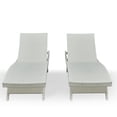thumbnail image 4 of Edyo Living 2 Piece Patio Chaise Lounge Chair Set with Adjustable Backrest and Pillow for Outdoor Pool, Lawn, Beach - White, 4 of 9