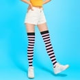 thumbnail image 3 of CHUNTIAN Sox Womens Striped Thigh High Socks Novelty Colorful Over The Knee High Socks Girls Long Stockings Costume Cotton, 3 of 8