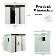 thumbnail image 4 of 6ft x 5ft Outdoor Metal Storage Shed with Window and Metal Foundation, Tool Storage Sheds with Sloped Roof for Garden, White, 4 of 7