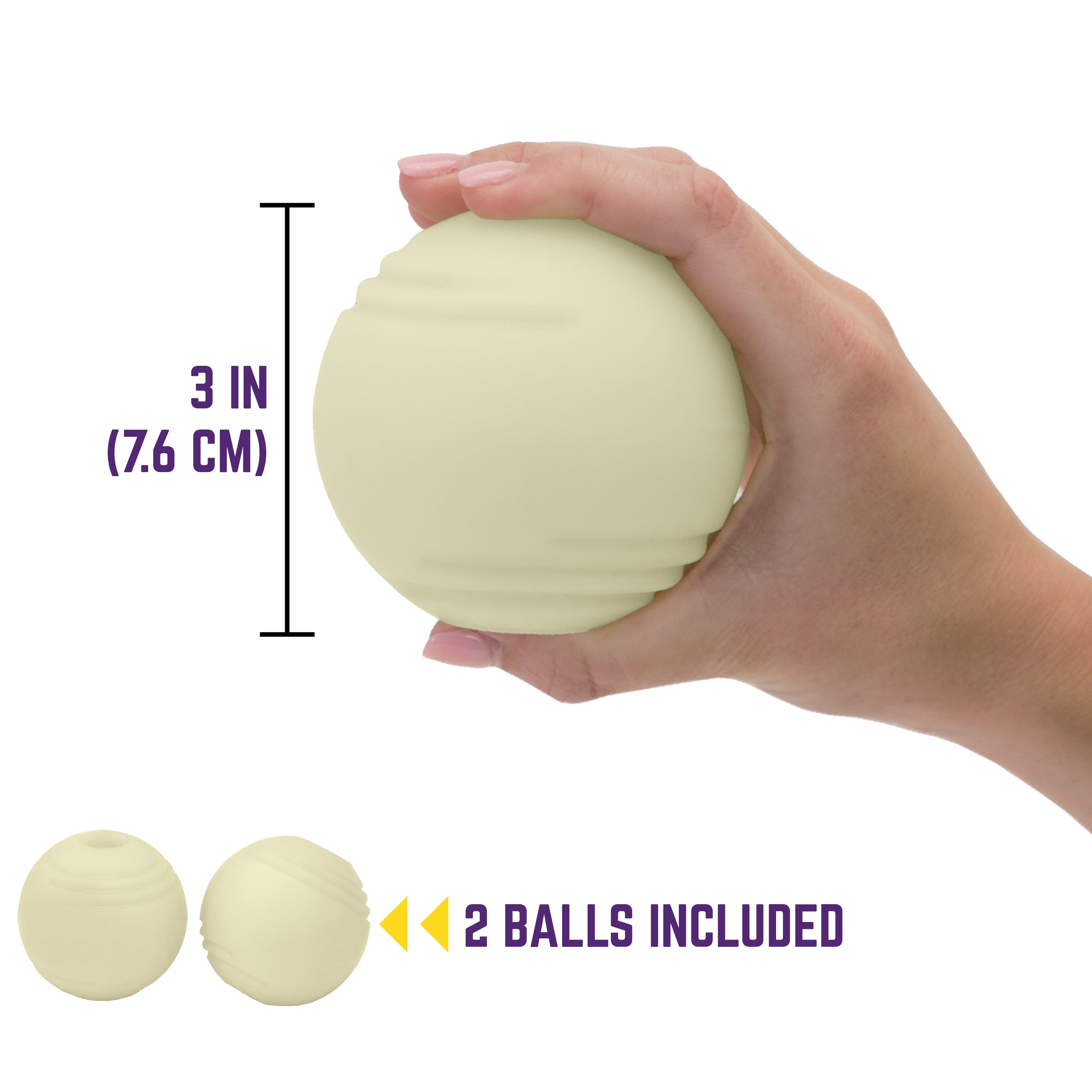 Chew King By Mammoth Dog Toy 3 Inch Durable Rubber Fetch Glow Balls (2-Pack), Dog Toy