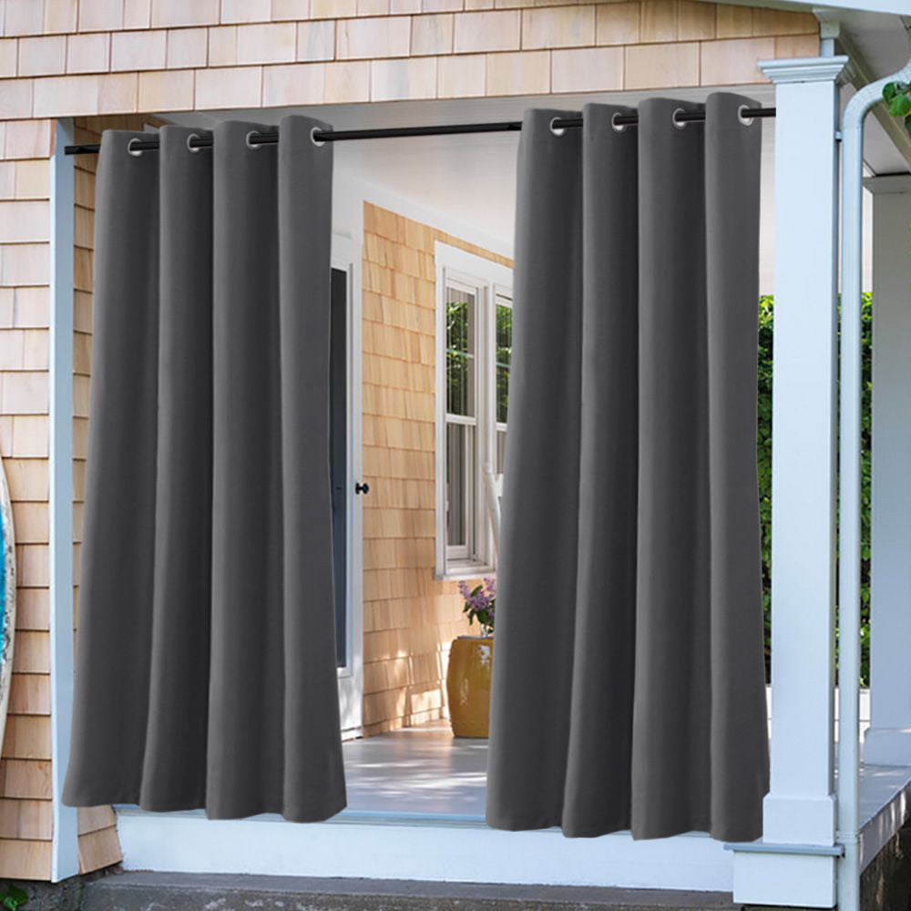 Outdoor Blackout Curtains for Patio Waterproof Grommet Top Thermal Insulated Blackout Outdoor Curtain Drape Pergola Dock Gazebo 54 x 84 inch Porch Beach Home Cabana 