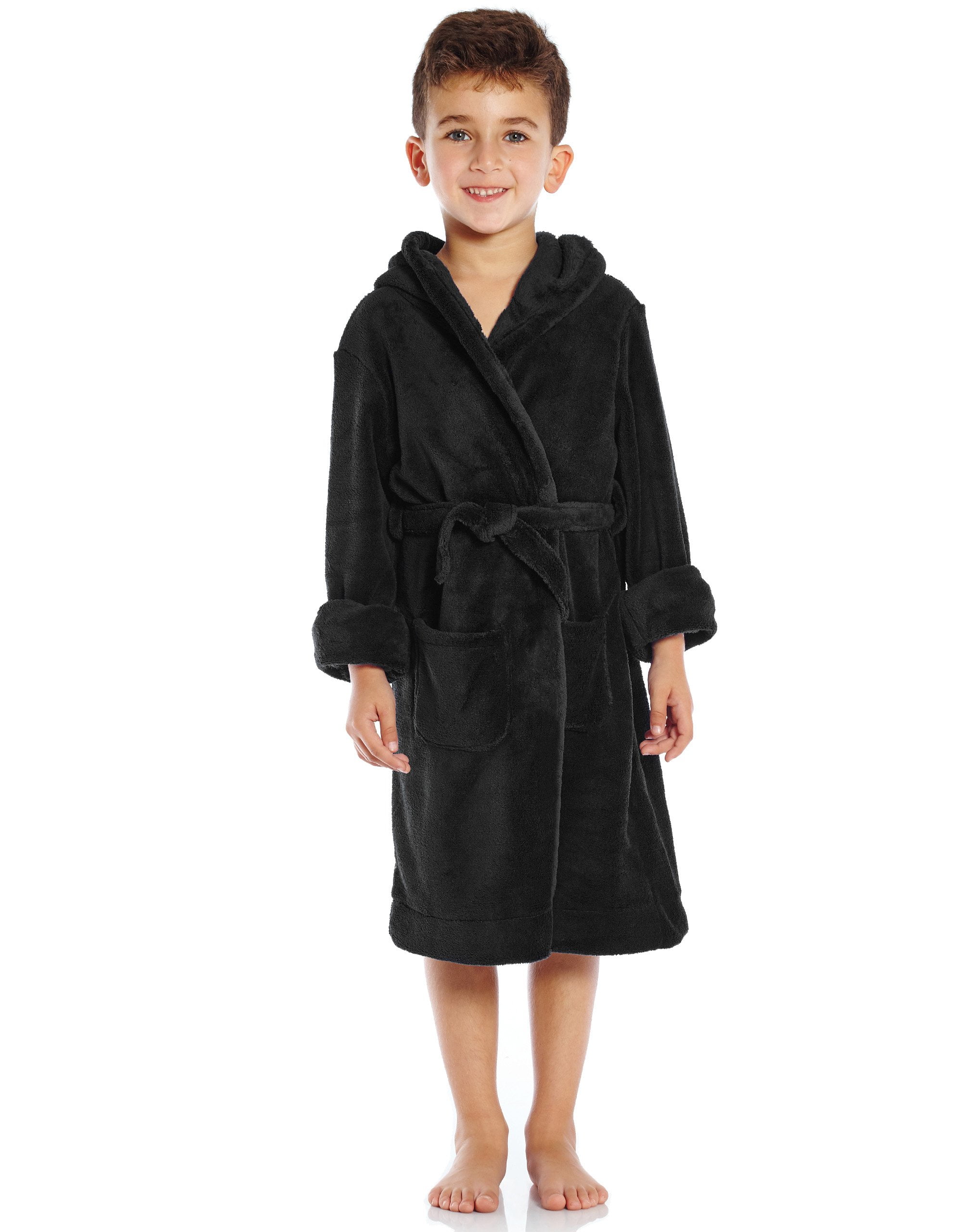 2 Toddler-14 Years Leveret Kids Robe Boys Hooded Fleece Sleep Robe Bathrobe Variety of Colors