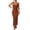 Brown, variant on Women's Cable Knit Spring Break Deep V Neck Cover Up Cami Bikini Cover Up Calf Length Beach Crochet Knit Curvy Brown Medium