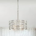 thumbnail image 3 of The Lighting Store Anita Drum Shade Chandelier with Clear Glass Prism 20 inches in diameter x 18 inches H - Satin Nickel, 3 of 5