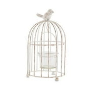 Weddingstar 9580-08 Metal Birdcage with Suspended Tealight Holder, White - Small