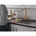 thumbnail image 2 of Delta Junction Brushed Gold Kitchen Faucet with Pull Down Sprayer, Modern Brushed Gold Single Hole Kitchen Sink Faucet, Single Handle, Champagne Bronze, 2 of 6