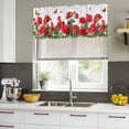 thumbnail image 5 of Red Spring Floral Valances for Windows, Decorative Rod Pocket Window Valance Curtains, Butterfly Farmhouse Short Curtain Drapes for Kitchen/Bathroom/Living Room, 2 Panels, 60" W x 18" L, 5 of 8
