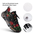 thumbnail image 4 of Roses Buds Leaves Black Walking Shoes for Men Woman Lightweight Tennis Fashion Elastic Sports Shoes Cushion Basketball Shoes, 4 of 7