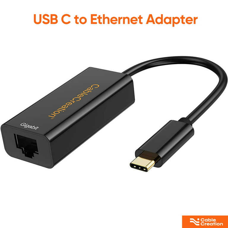 Opstand Wereldwijd Gangster CableCreation USB C Ethernet Adapter, USB Type C to RJ45 Gigabit LAN  Network Adapter, Supporting 10/100/1000 Mbps, Compatible with MacBook ,  iPad, Tablet, Nintendo Switch - Walmart.com