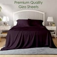 thumbnail image 2 of 6-PC Short Queen Size Plum Color Giza 800-Thread-Count Cotton Sheet Set - 18 Inch Deep Pockets, 2 of 7