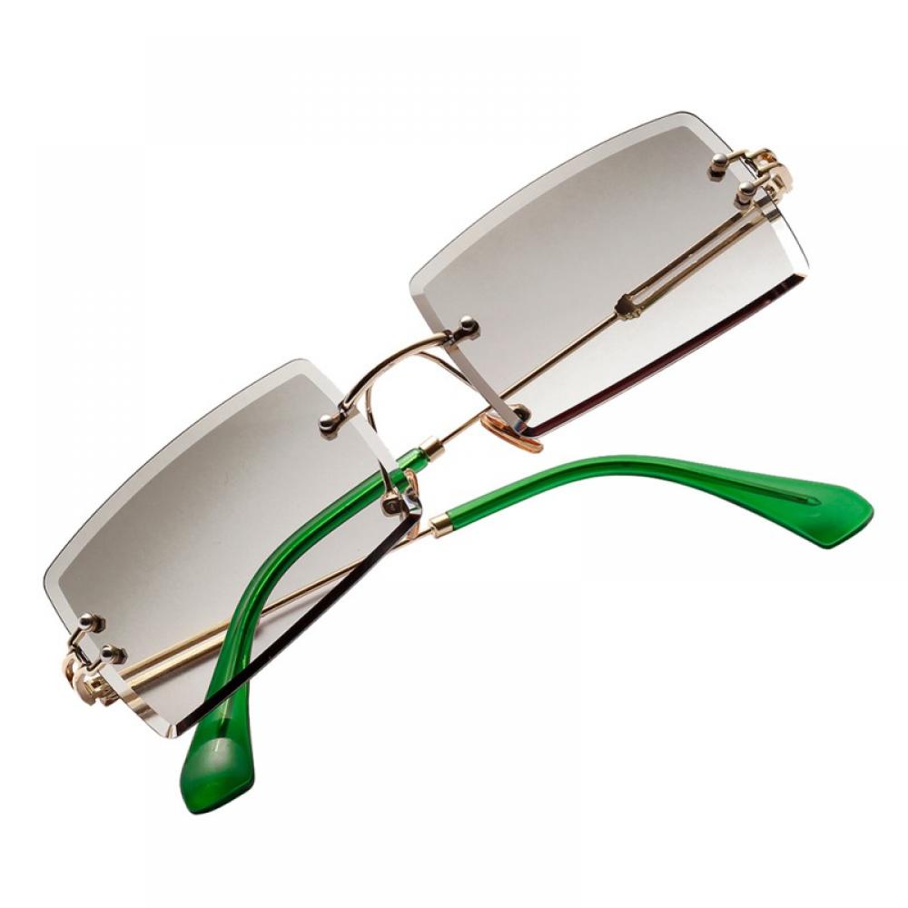 Fashion Small Rectangle Sunglasses Women Ultralight Candy Color Rimless Ocean Sun Glasses - Green - image 5 of 5