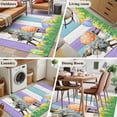 thumbnail image 6 of Easter Bunny Area Rug 4'x6', Colorful Eggs Spring Grass Purple Blue Wooden Washable Non-Slip Rugs, Low Pile Large Carpet for Living Room Bedroom Dining Room Kitchen Office Indoor Mat, 6 of 9