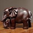 thumbnail image 4 of Ebony carved elephant figurine, solid wood carving, one pair, mahogany home, entryway, office decoration craft., 4 of 4