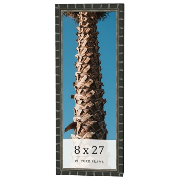 8x27 Frame Black Bamboo Solid Wood Picture Frame Width 1.5 Inches | Interior Frame Depth 0.5 Inches