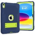 thumbnail image 2 of ELEHOLD Rugged Hybrid Case for iPad 10th Gen 10.9" (2022) Three-Layer Full Protection Hidden Kickstand Pencil Holder Shockproof Durable Case for iPad 10th Gen,Navy+Green, 2 of 8