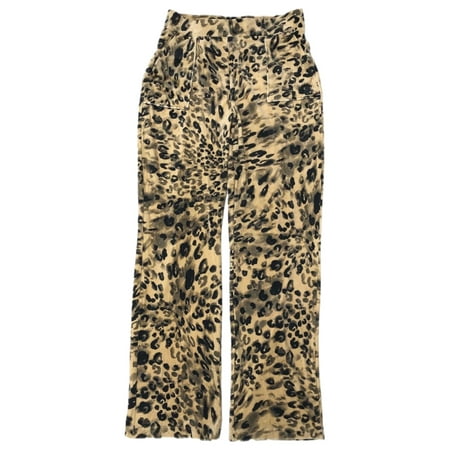 

Juicy Womens Brown Velvet Leopard Print Pajama Bottoms Sleep Pants Medium