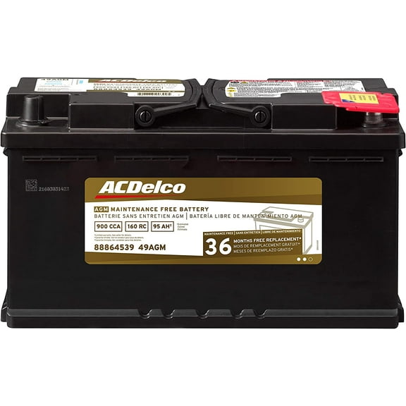 ACDelco AGM Automotive BCI Group 49 Battery 49AGM 12 Volts