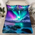 thumbnail image 2 of Homewish Abstract Aurora Twin Sheet Sets 3pcs for Teens Boys Girls,Gradient Ombre Twin Fitted Sheet Microfiber,Nature Theme Breathable Flat Sheet,Breathable Home Decor, 2 of 7