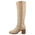 thumbnail image 2 of Journee Womens Romilly Tru Comfort Foam Wide Width Extra Wide Calf Stacked Block Heel Round Toe Boots, 2 of 9