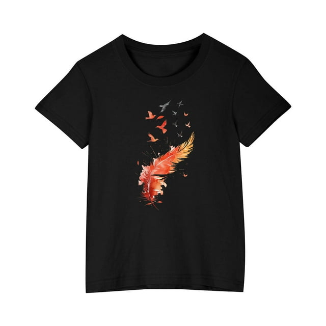 T-shirts Graphiques pour Fillette, Manches Courtes, Col Rond, T-Shirt Décontracté d'Été, Hauts