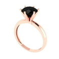 thumbnail image 2 of 2 ctw Solitaire Anniversary Ring for Women | Round Cut Natural Onyx | Hyperallergenic Solid 18K Rose Gold, 2 of 5