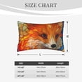 thumbnail image 3 of Plush Throw Pillow Covers, Vintage Stained Glass Fox Pillow Cases with Invisible Zipper, Breathable Microfiber Pillow Cases Standard Size for Sleeping Bedroom Sofa Living Room 16x24, 3 of 5