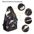 thumbnail image 3 of Mosiso Polyester Sling Bag Backpack Travel Hiking Outdoor Sport Crossbody Shoulder Bag Multipurpose Daypack for Women Men, Black Base Galaxy, 3 of 7